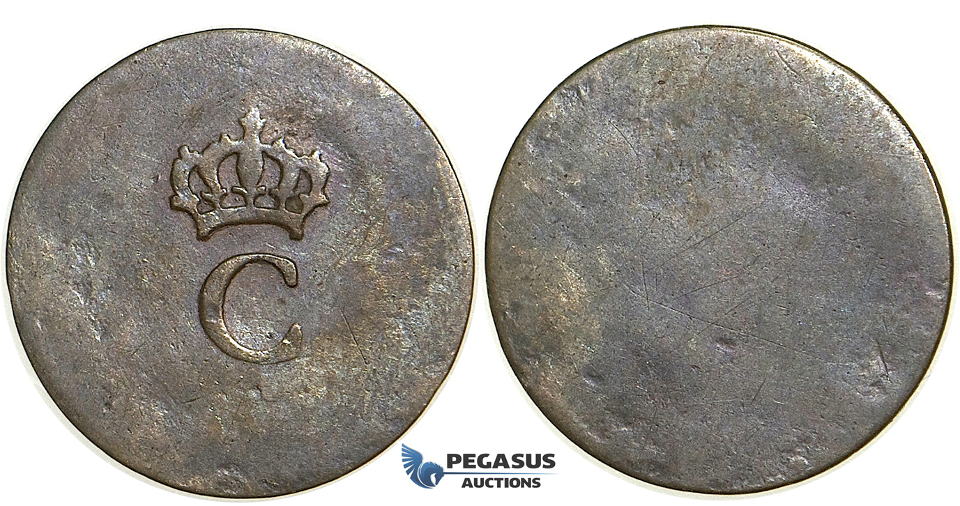S59, French Colonies (West Indies) Louis XVI, Stampee ND (1779) Billon, Nice and Rare!