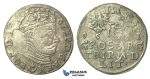 T002, Poland (for Lithuania) Stefan Bathory, 3 Groschen (Trojak) 1581, Vilnius, Silver (2.52g)