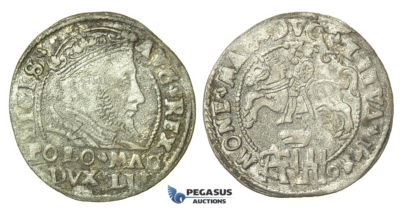 T121, Poland (for Lithuania) Sigismund II Augustus, Groschen 1546, Vilnius, Silver (0.72g) Very Rare!