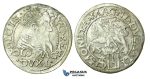 T123, Poland (for Lithuania) Sigismund II Augustus, Groschen 1566-SA, Tykocin, Silver (1.40g) TOP Grade!