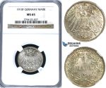 U68, Germany, Wilhelm II, 1 Mark 1910-F, Stuttgart, Silver, NGC MS65