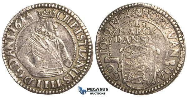 U94, Denmark, Christian IV, Mark 1614, Helsingør, Silver (8.28g) Hede 99 B, Good VF (minor edge filling)