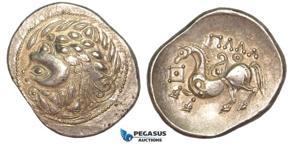 V04, Celts (2nd - 3rd C. BC) Zigzag type AR Tetradrachm (12.03g) Rare!