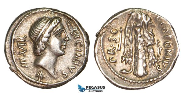 V04X, Roman Republic, Q. Sicinius & C. Coponius (49 BC) AR Denarius (3.82g) Club