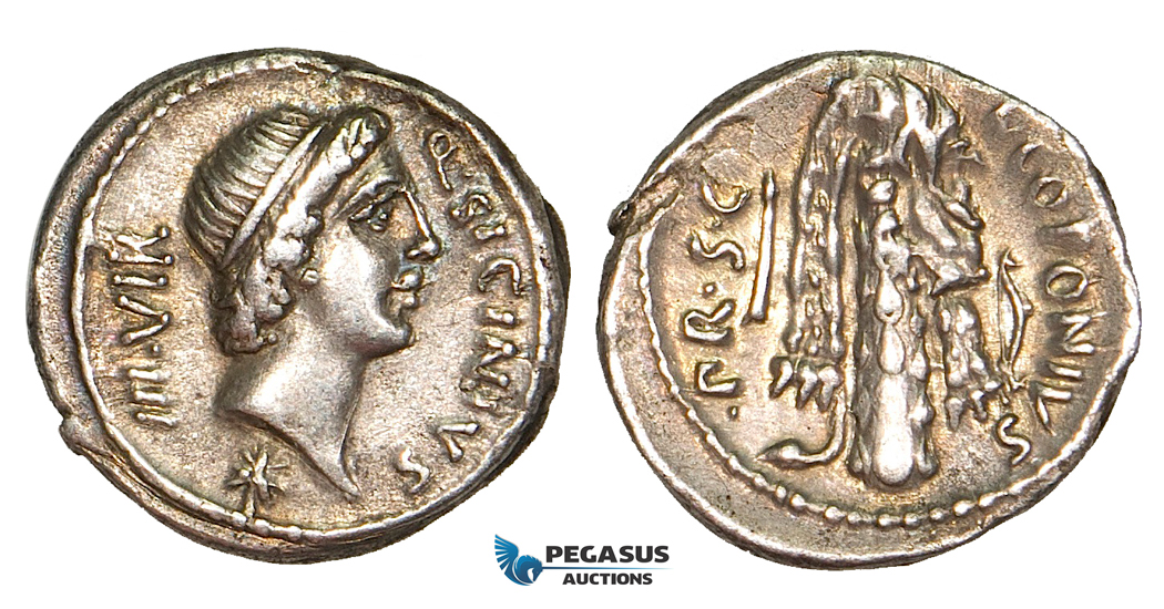 V04X, Roman Republic, Q. Sicinius & C. Coponius (49 BC) AR Denarius (3.82g) Club