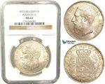 V11, Belgium, Leopold II, 5 Francs 1873 (Pos A) Silver, NGC MS63