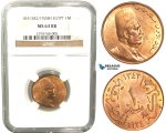 V31, Egypt, Fuad, 1 Millieme AH1342/1924-H, Heaton, NGC MS63