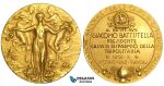 V43, Italy/Libya, Tripoli, Congress of Italian banks 1932, Gold fascist medal (Ø 52mm, 60.9g) 18K