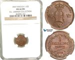 V84, Sweden, Oscar I, 1/6 Skilling banco 1849, Stockholm, NGC MS66BN (Pop 1/1, finest) ex. Lissner, SM 125