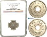 W50, Luxembourg, Marie-Adélaïde, Pattern 10 Centimes 1915, Nickel, NGC MS64 (Pop 1/1, Finest) Very Rare!
