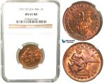 W55, Philippines (US Mandate) 1 Centavo 1927-M, Manila, NGC MS65RB