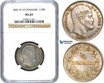 W71, Denmark, Frederik VII, 1/2 Rigsdaler 1855-VS, Copenhagen, Silver, NGC MS64