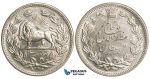 W78, Iran, Muzaffar al-Din Shah, 5000 Dinars SH1320 (1902) Silver, aUNC (Cleaned)