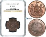 Y22, British North Borneo, 1 Cent 1886-H, Heaton, NGC SP65BN