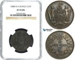 Y23, British North Borneo, 1 Cent 1888-H, Heaton, NGC XF45BN