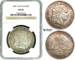 Y32, Haiti, Gourde 1881, Paris, Silver, NGC AU50