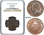 Y39, Sarawak, J. Brooke Rajah, 1 Cent 1863, NGC AU55BN