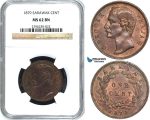 Y41, Sarawak, C. Brooke Rajah, 1 Cent 1879, Heaton, NGC MS62BN
