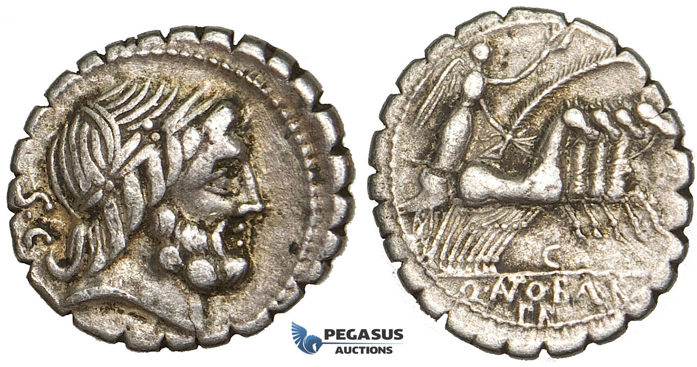 Y69, Roman Republic, Q. Antonius Balbus (83-82 BC) AR Denarius Serratus (3.76g) Rome, Quadriga