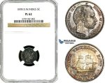 Y97, Danish West Indies, Christian IX, 5 Cents 1878, Copenhagen, Silver, NGC PL62