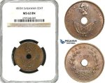 Z03, Sarawak, C. Brooke Rajah, 1 Cent 1893-H, Heaton, NGC MS62BN