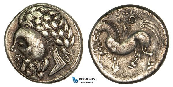 Z10, Celts (2nd - 3rd C. BC) Zigzag type AR Tetradrachm (11.77g) Rare! Good VF