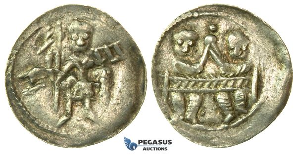 Z117, Poland, Boleslaw IV (1146-73) Denar, ND, Silver (0.55g) Such. XIX/2, High grade!