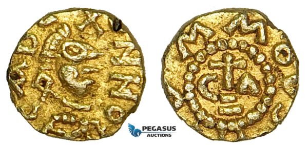Z20, Merovingian, Mummolus (ap. 620-640 AD) AV Tremissis (1.25g) Cabillonum ( Chalon-sur-Saône ) Rare!