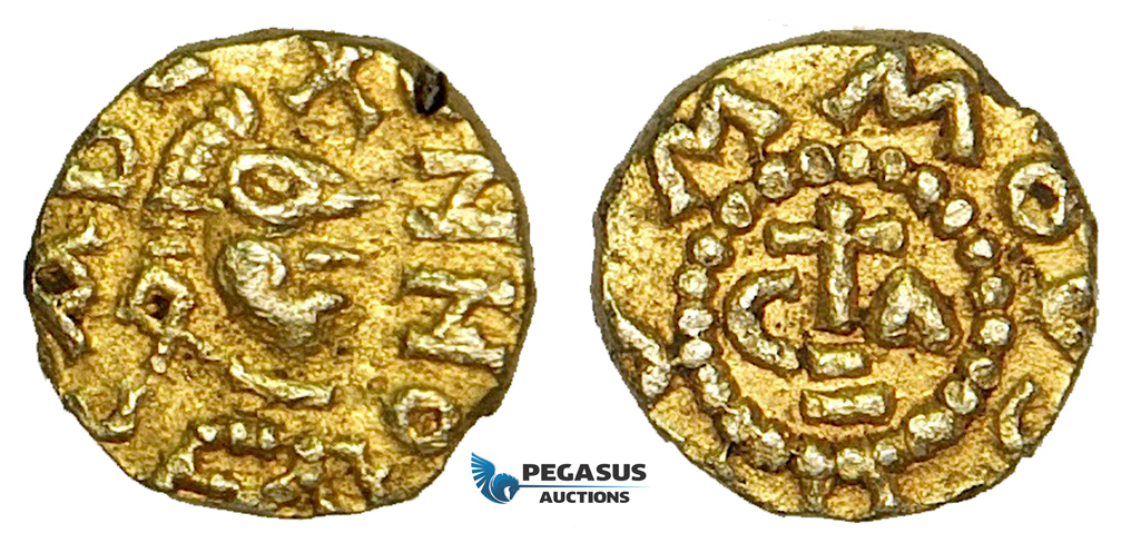 Z20, Merovingian, Mummolus (ap. 620-640 AD) AV Tremissis (1.25g) Cabillonum ( Chalon-sur-Saône ) Rare!