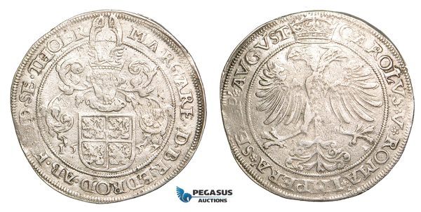 Z33, Belgium, Thoren, Charles V, Taler 1557, Silver (28.23g) Delm. 763 (R2) Rare! VF