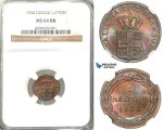 Z44, Greece, Othon, Lepton 1834, Munich, NGC MS64RB, Pop 2/1, Very Rare!