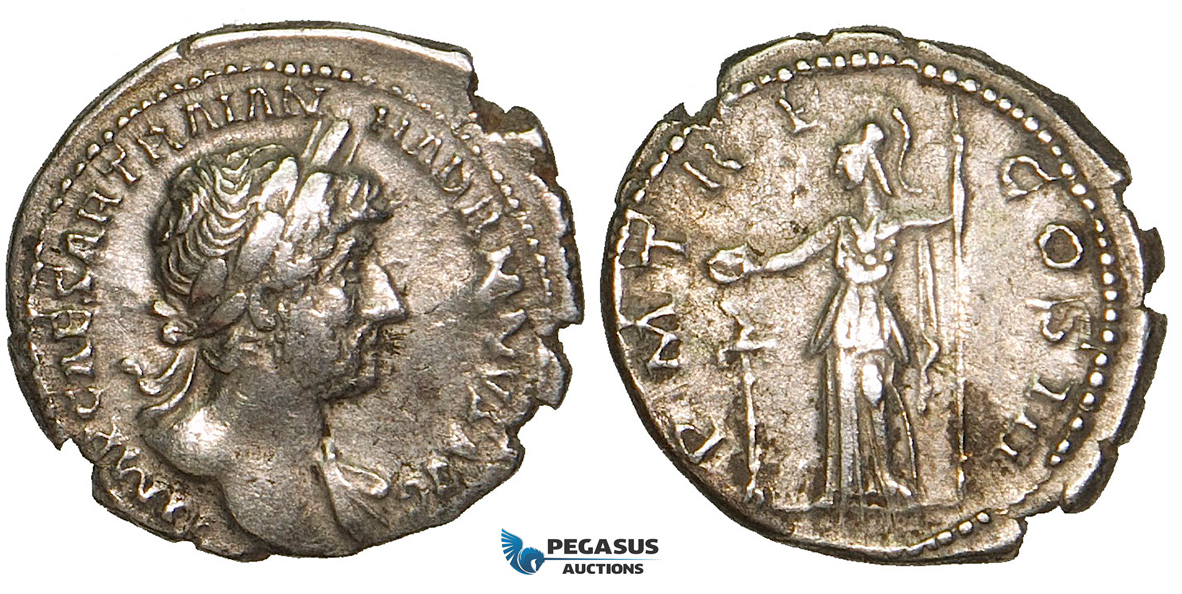 Z90, Roman Empire, Hadrian (117-138 AD) AR Denarius (3.27g) Rome (119-122 AD) Minerva, aVF