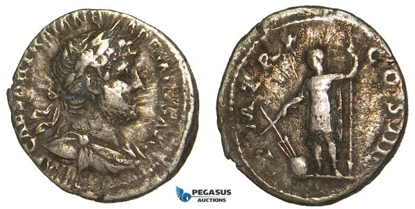 Z91, Roman Empire, Hadrian (117-138 AD) AR Denarius (2.79g) Rome (124 AD) Emperor, F-VF