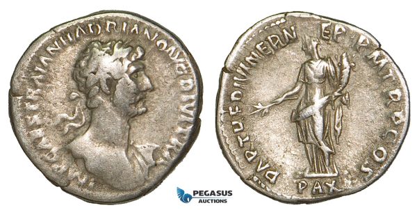 Z94, Roman Empire, Hadrian (117-138 AD) AR Denarius (2.94g) Rome (117 AD) Pax, VF