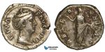 ZA01, Roman Empire, Diva Faustina Senior. (Died 140/1 AD) AR Denarius (2.99g) Rome (146-161 AD) Juno, VF