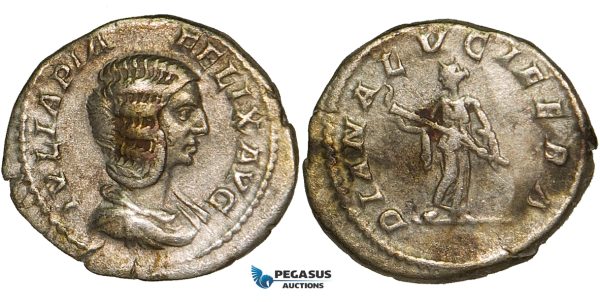 ZA09, Roman Empire, Julia Domna, AR Denarius (3.24g) Rome (211-217 AD) Diana, VF