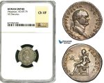 ZA35, Roman Empire, Vespasian (69-79 AD) AR Denarius (2.91g) Rome, 75 AD, Pax, NGC Ch VF