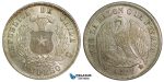 ZA67, Chile, 1 Peso 1877-So, Santiago, Silver, AU-UNC with lustre!
