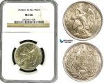 ZB03, Chile, 1 Peso 1925-SO, Santiago, Silver, NGC MS66 (Pop 1/0, Finest)