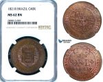 ZB20, Brazil, Joao VI, 40 Reis 1821-R, Rio de Janeiro, NGC MS62BN
