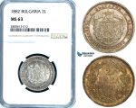 ZB26, Bulgaria, Alexander I, 2 Lev 1882, St. Petersburg, Silver, NGC MS63
