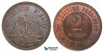 ZB47, Haiti, Æ Pattern 2 Centimes 1889, Copper, KM# Pn86, AU