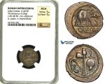 ZC01, Roman Imperatorial, Julius Caesar as Dictator (49-44 BC) AR Denarius (3.49g) Military mint, 49 BC, Elephant, NGC AU★