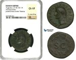 ZC09, Roman Empire, Divus Augustus (d. 14 AD) Æ Dupondius (14.33g) Rome, 22-26 AD (Struck under Tiberius) NGC Ch VF