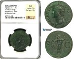 ZC11, Roman Empire, Agrippa (d. 12 BC) Æ As (11.86g) Rome, 37-41 AD (Struck under Caligula) Neptune, Fantastic!, NGC AU