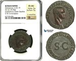 ZC13, Roman Empire, Germanicus  (d. 19 AD) Æ As (10.45g) Rome, (struck under Claudius) 42-54 AD, Superb! NGC Ch AU