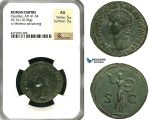 ZC19, Roman Empire, Claudius (41-54 AD) Æ As (10.36g) Rome, 50-54 AD, Minerva, NGC AU