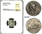 ZC28, Roman Empire, Vespasian  (69-79 AD), AR Denarius (3.20g) Antioch, 72-73 AD, Quadriga, NGC Ch VF, Fine Style