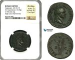 ZC33, Roman Empire, Vespasian (69-79 AD) Æ Dupondius (13.09g) Rome, 74 AD, Felicitas, Fantastic!  NGC AU★, Fine Style