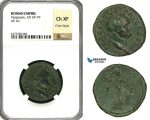 ZC34, Roman Empire, Vespasian (69-79 AD) Æ As (10.70g) Rome, 76 AD, Spes, NGC Ch XF, Fine Style